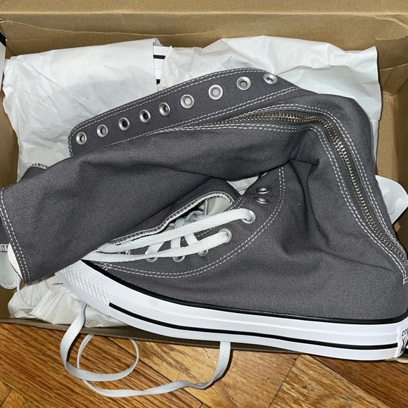 NEW Converse Knee High Sneakers Grey s Womens 10 Mens 8 - Picture 11 of 13